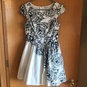 White and black dress